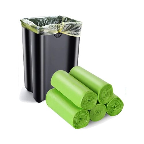 Compostable and biodegradable trash bags for sustainable waste management by Krishna Plastic.