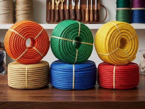 High-density polyethylene ropes with superior abrasion resistance for fishing and industrial use by Krishna Plastic.