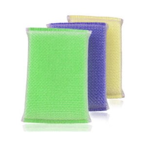 Durable mesh-design net scrub pad for rich lather and gentle cleaning by Krishna Plastic.