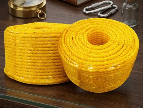 Durable 3-strand and 4-strand PP ropes for marine, industrial, and agricultural use by Krishna Plastic.