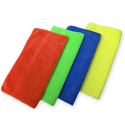 High-GSM premium microfibre cloth for scratch-free cleaning of glass, cars, and electronics by Krishna Plastic.