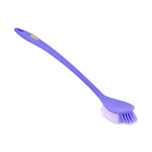 Durable toilet cleaning brush with stiff bristles and long handle for hygiene by Krishna Plastic.