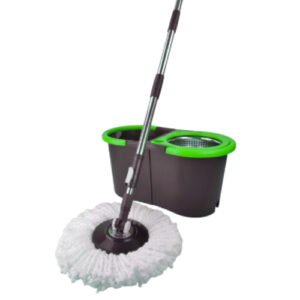 Advanced 360-degree turbo spin mop with stainless steel wringer and bucket by Krishna Plastic.