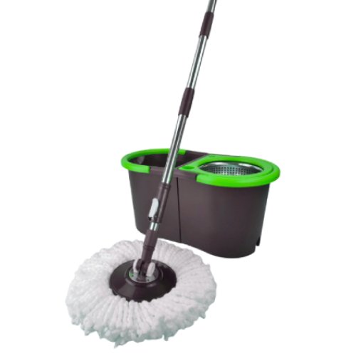 Advanced 360-degree turbo spin mop with stainless steel wringer and bucket by Krishna Plastic.